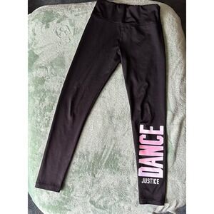 Justice Dance Leggings Kids‎ Girls Black Graphic Activewear Pants